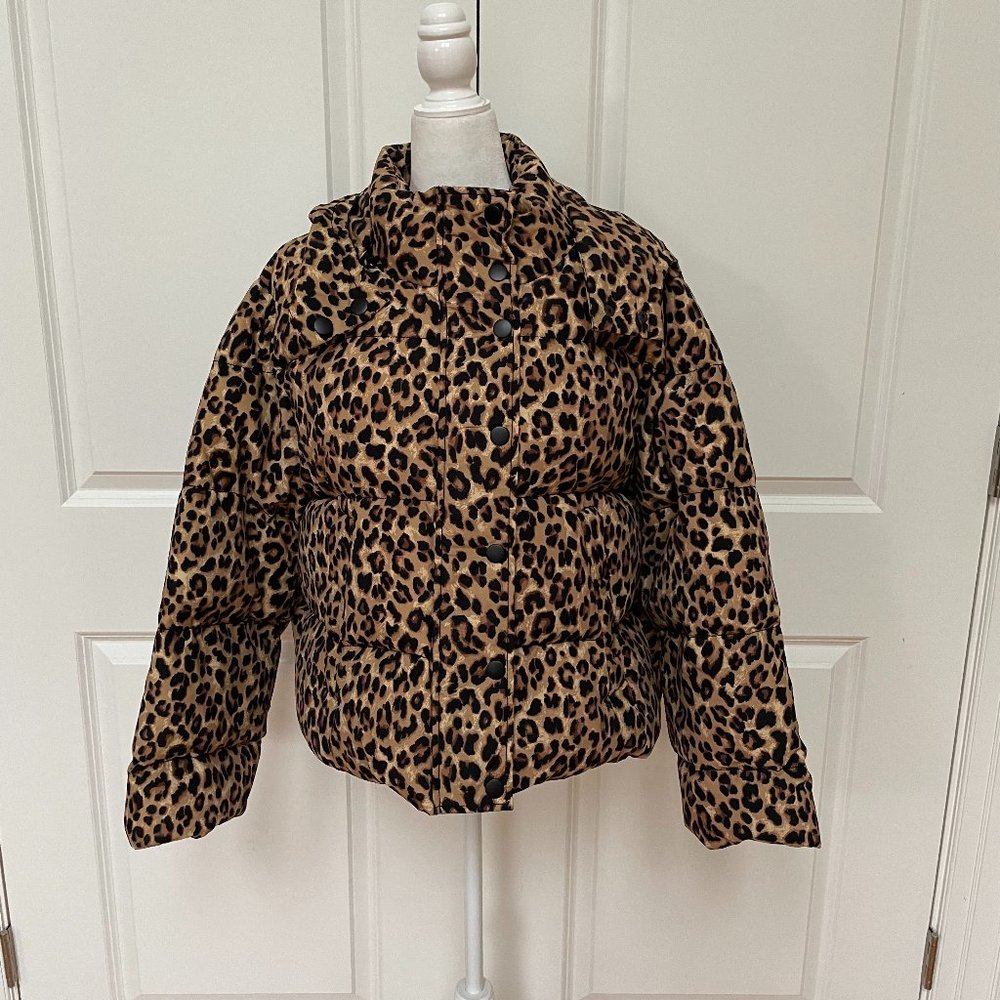 Veronica Beard Casper Leopard-Print Puffer Down Jacket - Picture 1 of 14